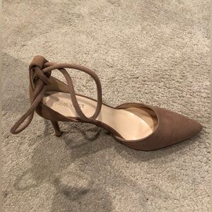 Nine West Ankle Tie Nude / Neutral Pumps / heels